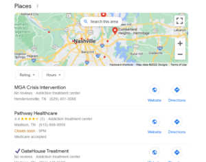 local search results